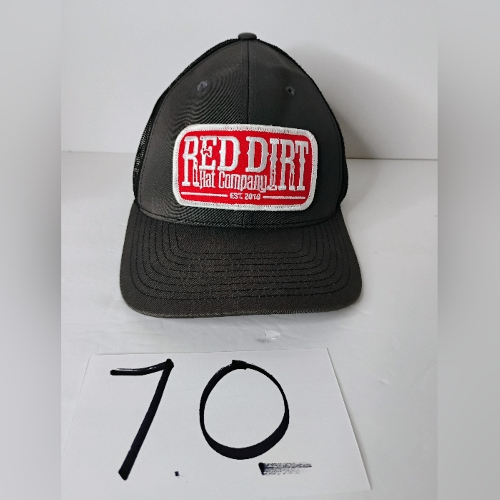 Red Dirt Men's Embroidered Logo Tag Patch Mesh Trucker Cap Adjustable